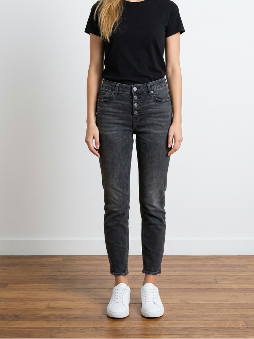 ✨Power straight High Rise | Old Navy Charcoal Denim Jeans size 8 | Denim